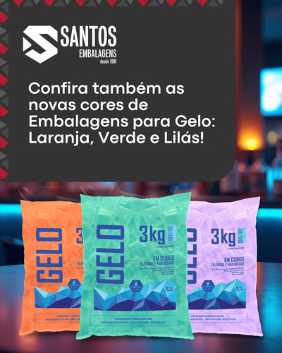 Saco P Gelo Azul Celeste 20kg C/código De Barra C/250