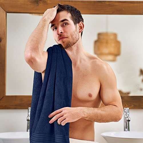 Toallas Utopia De Baño Juego Con 4pzas En Color Azul Marino