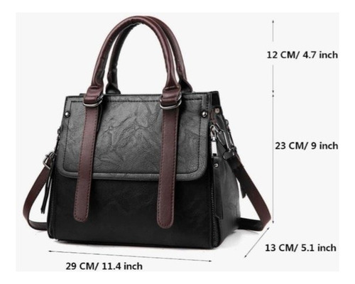 Cartera Importada Mujer Calidad Premium Gris Oscuro Lisa Plata Marrón Oscuro