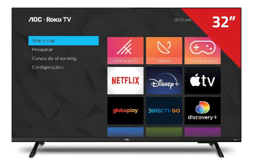 Smart TV Led 32" Aoc 32x5135/77g Hd Roku Tv