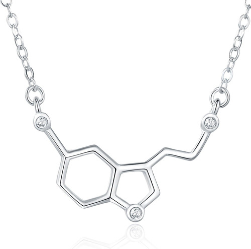 Collar De Molécula De Serotonina Con Gemas Para Mujeres, Col