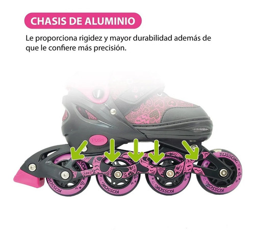 Rollers Kossok Onyx Extensibles Con Protecciones 3 Mod En 1