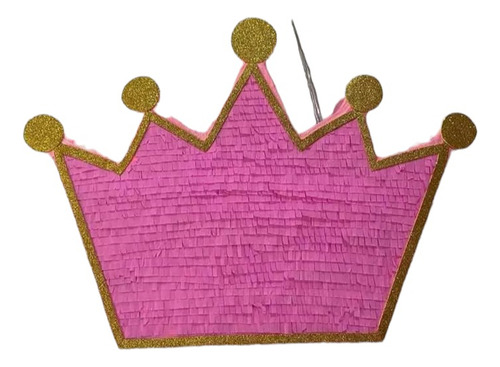 Piñata Corona Rosa Y Dorada Princesas Reynas  Tiaras 
