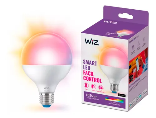 Kit X3 Lámpara Smart Led Wiz Globo Wifi Rgb 11w G95 E27