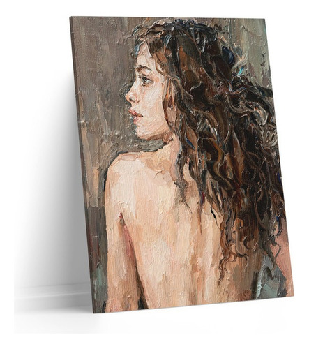 Cuadro Lienzo Canvas 80x120cm Mujer Pintada De Espaldas Oleo