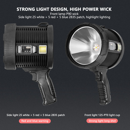 Lámpara Camping Linterna De Mano Recargable Luz Led Potente