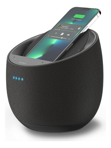 Belkin Soundform Elite Altavoz Inteligente De Alta Fidelidad + Cargador (altavoz Bluetooth Controlado Por Voz Alexa), Tecnología De Sonido Por Devialet, Carga Inalámbrica Rápida Para iPhone, Samsung