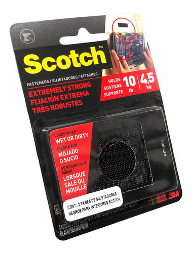 Set 2 Par Sujetadores 3m Scotch Sujeción Extrema 2.54x7.62cm