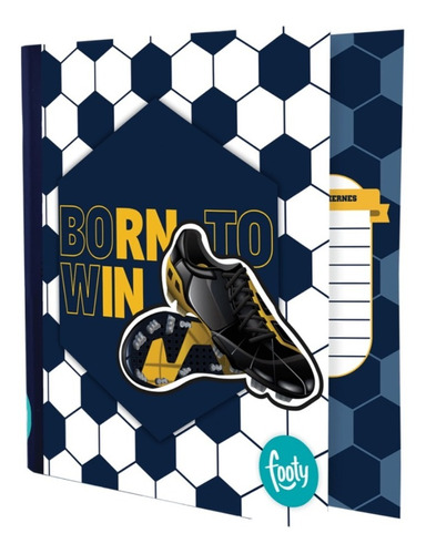 Carpeta Escolar N3 3 Anillos 40cm Botines Born To Win Footy