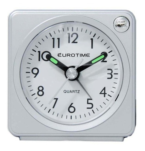 Reloj Despertador Eurotime Metalizado 71/617 Plateado