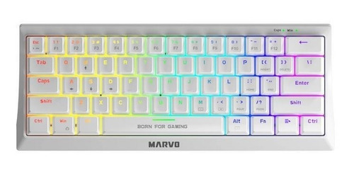 Imagen 1 de 5 de Teclado Gaming 60% Marvo Kg962sp-r Switch Blue Esp Rgb White