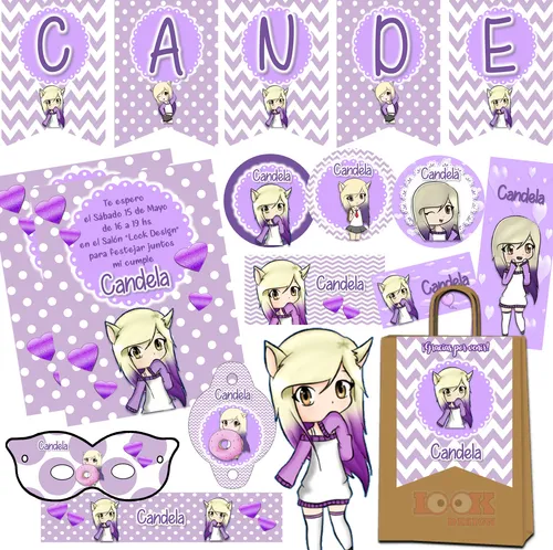 comprar Kit Imprimible Candybar Lyna Youtuber 100% Editable