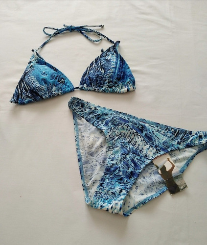 Bikini 2 Piezas Azul Animal Print Talle S/m