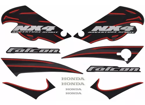 Kit Adesivos Honda Nx Falcon Preta Mercadolivre