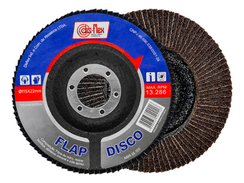 Flap Disc 4.1/2 G036 Concavo Alo C/10 Peças Disflex