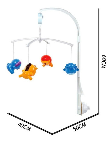 Imagen 3 de 5 de Movil Cunero Musical Juguete Bebe Con 4 Muñecos Zippy Toys