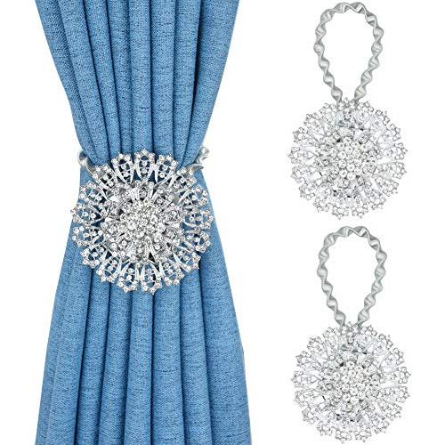 2pcs  Ic Curtain Tiebacks Estilo Europeo Sparkling Flow...