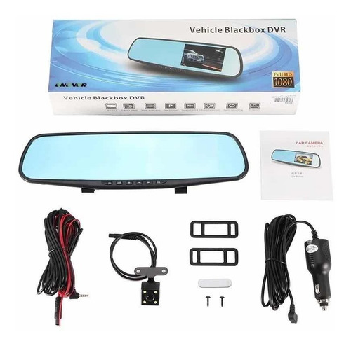 Espejo Retrovisor Doble Camara Full Hd Carro 4.3''+ Obsq+env