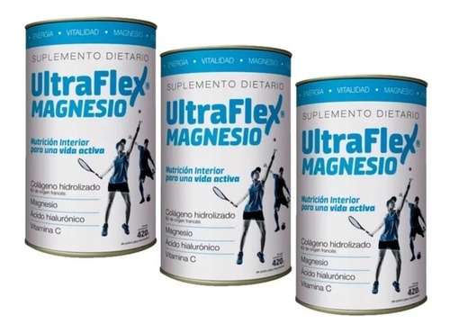 Promo X3 Ultraflex Magnesio Colágeno Hidrolizado 420gr C/u