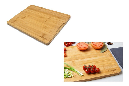 Tabla De Corte De Bambu Cocina 40 X 30cm 3 Claveles 4666