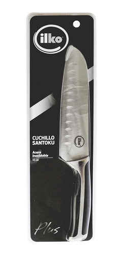 Imagen 2 de 3 de Cuchillo Santoku Ilko 18cm Plus Acero Inoxidable