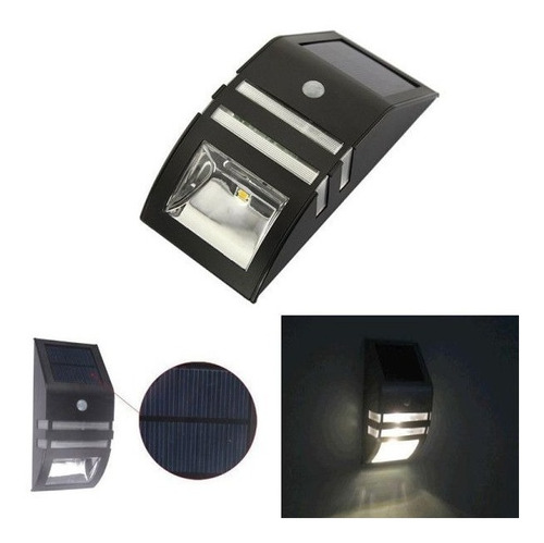 Imagen 9 de 9 de Aplique Led Solar Acero Inoxidable Fotocélula + Sensor 4 + 1