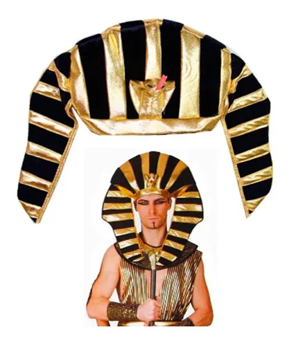 Gorro de faraón egipcio para adultos, fantasía, carnaval, color dorado