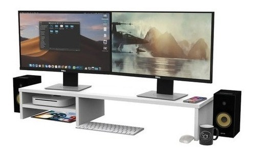 Mesa Elevada Setup Gamer Suporte Para Dois Monitores 90 Cm