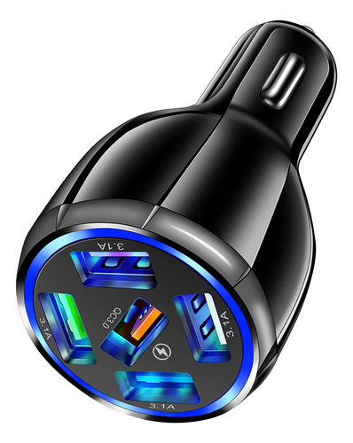 Cargador Qc3.0 De 5 Usb Para Coche, Cargador De Carga Rápida