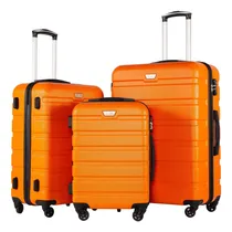 Comprar Juego De Maletas Coolife 3 Piezas, Rígidas, Con Candado Tsa