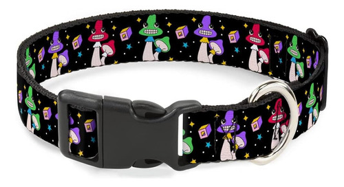 Collar Para Perro Con Clip De Plástico, Hongos Con Negro, 11