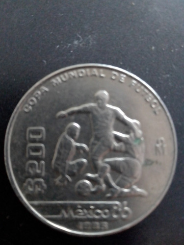 Moneda Conmemorativa 200 Pesos Mundial México 1986
