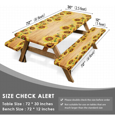 Funda De Mesa Picnic 72 Con Bordes Elásticos Y Cubierta De