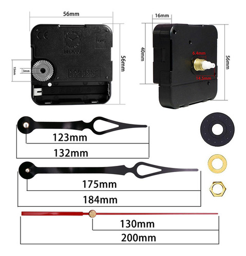 . Reloj De Pared Movimiento Silent Sweep Reemplazo