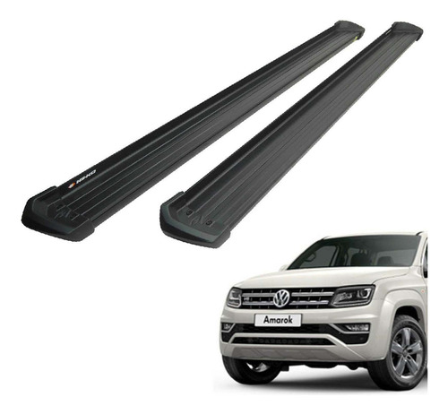 Estribos Aluminio Negro Vw Amarok Doble Cabina - Keko