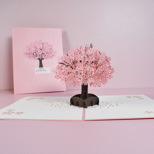 Imagem 6 de 8 de Flor De Cerejeira 3d Up Cartões De Aniversário Para O