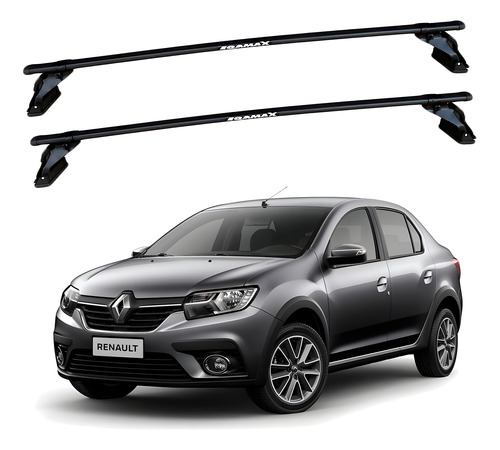 Barras De Techo Eqmax Acero Renault Logan 2008+ Negro