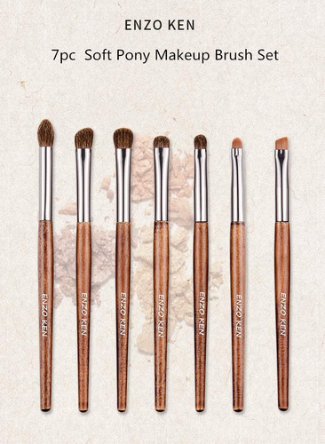 Set De Brochas Enzo Ken Natural Pony Hair Para Sombras De Oj