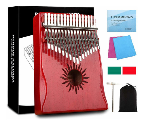 Kalimba 17 Teclas De Color Rojo Piano De Dedo Con Instruc