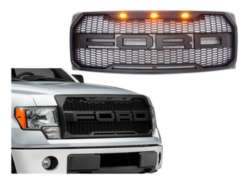 Máscara  Ford F-150 Tipo Raptor C/led Negra 2009-2015