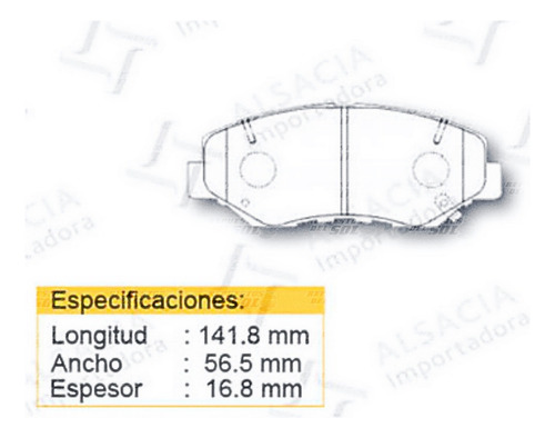 Juego Pastillas Freno Honda Accord 2.4 K24a 2003 2007 Del