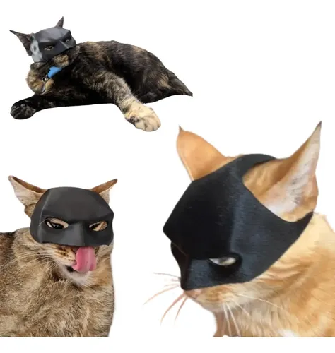 KUMSODE Máscara De Murciélago 3D Para Gatos, Disfraz De Batman Divertido Para Mascotas, Accesorio De Halloween Y Cosplay, Ligero Y Fácil De Colocar