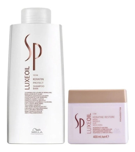 Shampoo 1000 Ml + Mascarila Con Keratin Luxe Oil Wella