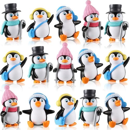 Lindos Personajes De Pinguinos, Juguetes De Coleccion De Fig