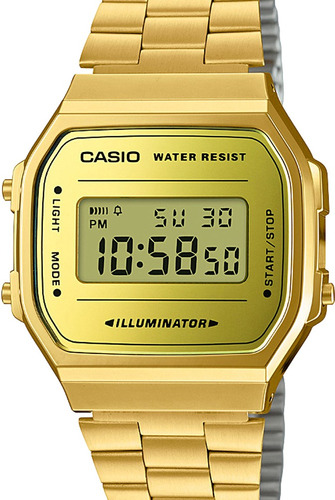 Relógio Casio Unissex Vintage Dourado Quadrado 
