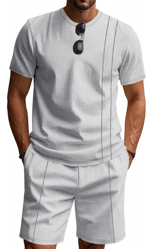 Conjunto Casual De Camisa Y Pantalones Cortos De Manga Corta