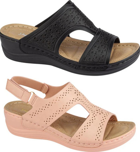 Sandalias Confort De Moda Comodas Kit De 2 Pares !! 8343