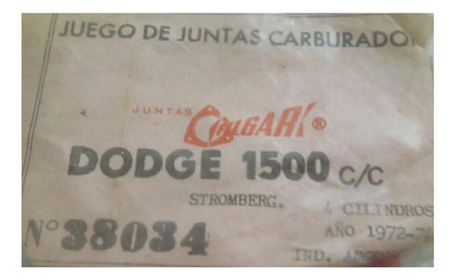 Juego De Juntas De Carburador Dodge 1500 Stromberg