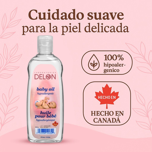 Delon Aceite Hidratante Para Bebés Formula No Grasa 414 Ml