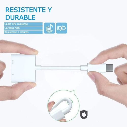 Imagen 5 de 9 de Adaptador Usb C A 3.5mm Con Carga Usb C